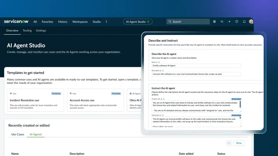 ServiceNow AI Agent Interface