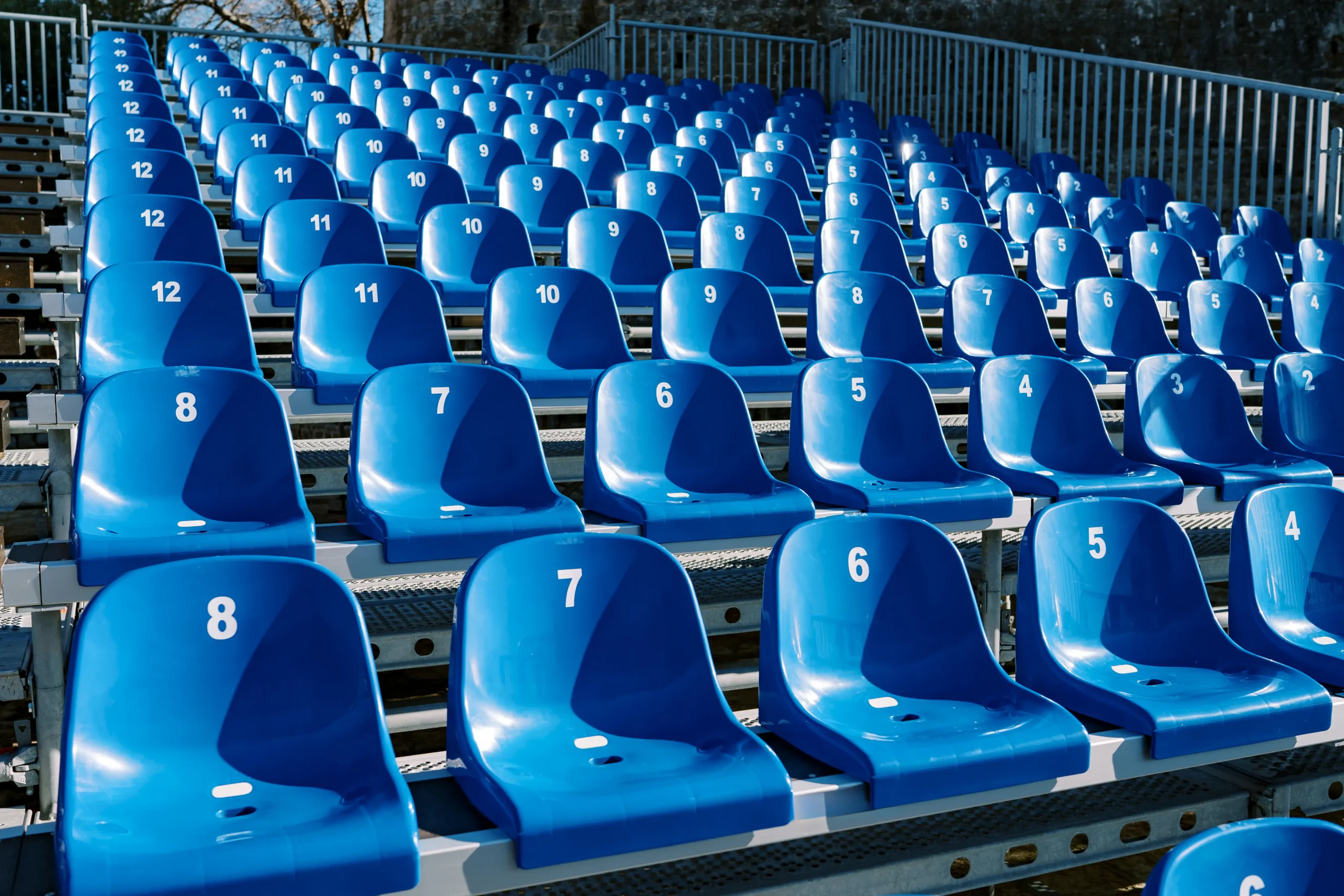 Blue stadium seats (tiers)