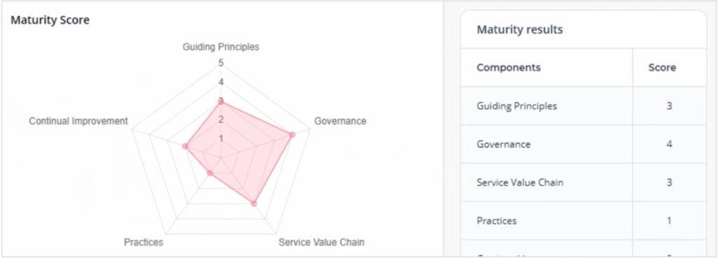 ITIL Maturity Model Spider Diagram and Scoring Example