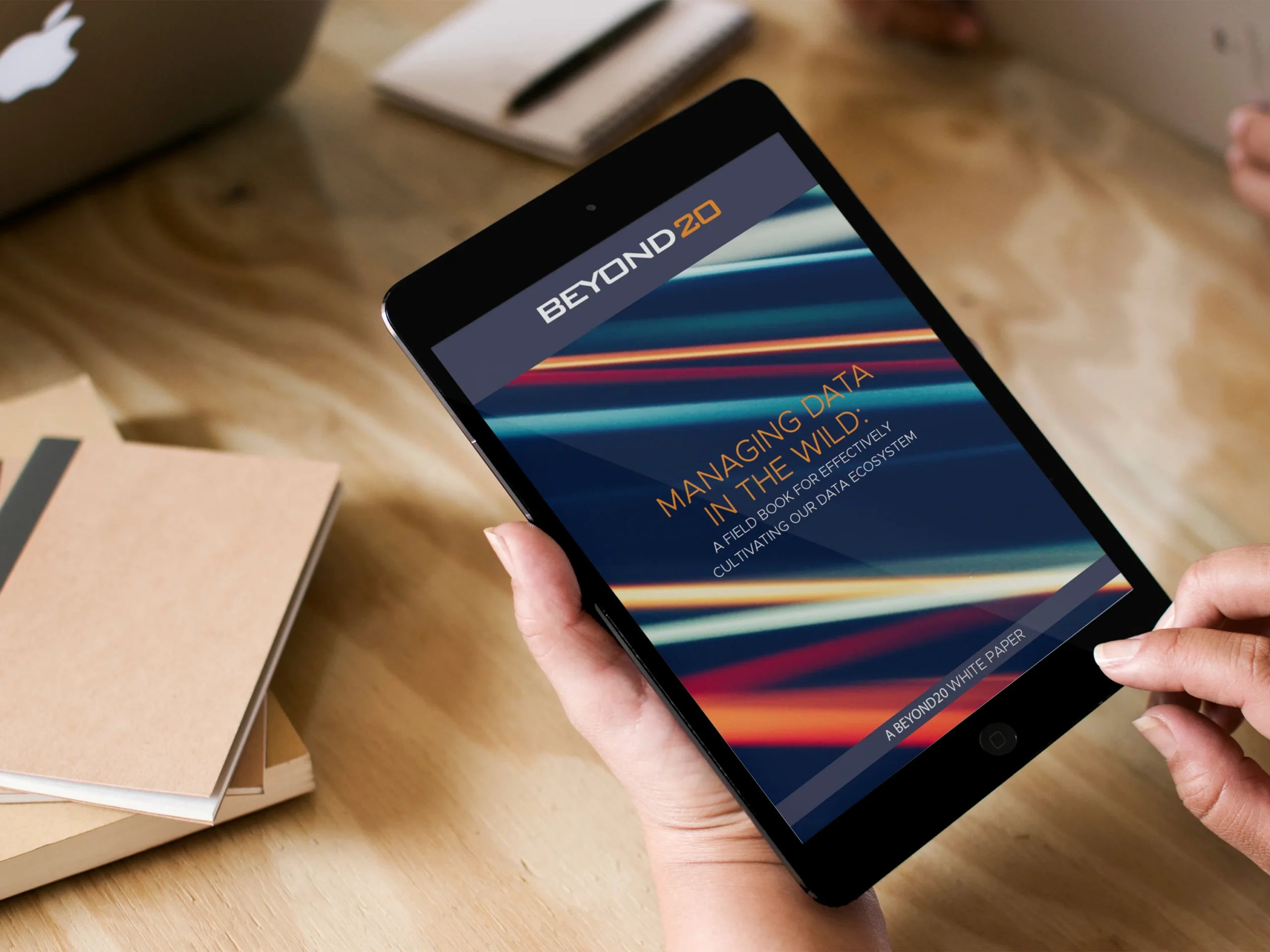 Managing Data in the Wild ebook on a tablet